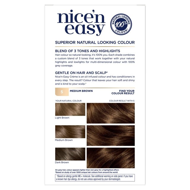 Clairol Nice'n Easy Hair Dye, 5 Medium Brown thumbnail 5