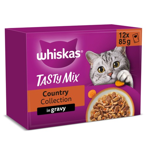 Whiskas 1+ Cat Pouches Tasty Mix Classic selection with Veg in Gravy
