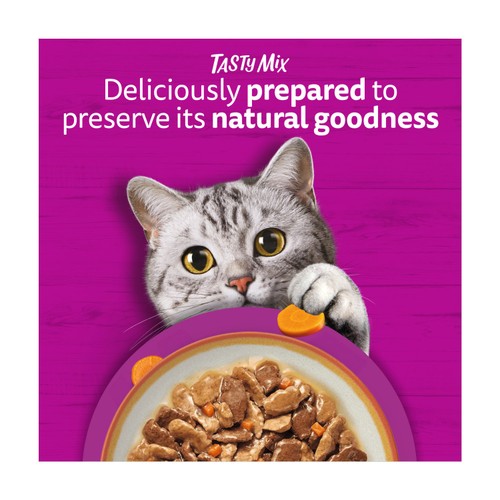 Whiskas 1+ Tasty Mix Country Collection Adult Wet Cat Food Pouch in Gravy thumbnail 3