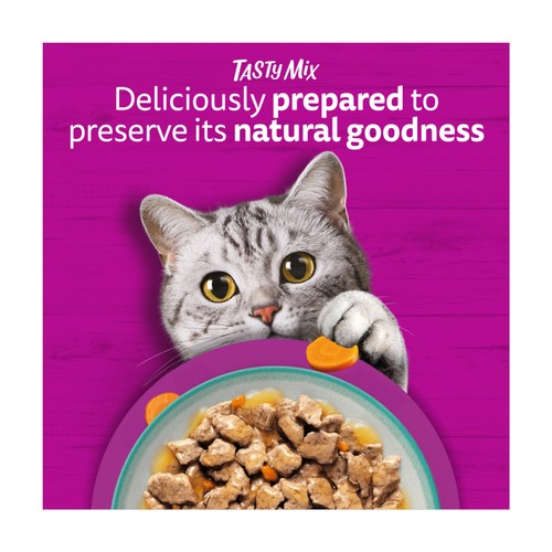 Whiskas 1+ Tasty Mix Catch of the Day Adult Wet Cat Food Pouches in Gravy thumbnail 3