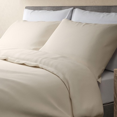 M&S Comfortably Cool Tencel Rich Duvet Cover, Double, Cream thumbnail 2