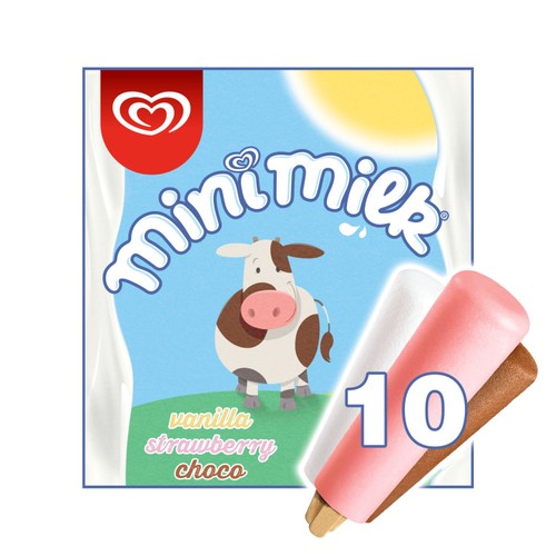 Mini Milk Vanilla, Strawberry & Chocolate Ice Cream Lollies