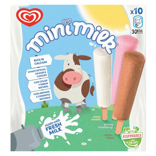 Mini Milk Vanilla, Strawberry & Chocolate Ice Cream Lollies thumbnail 4