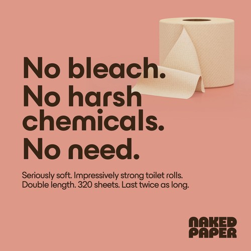 Naked Paper Unbleached Super Soft Extra Long Bamboo Toilet Paper thumbnail 2