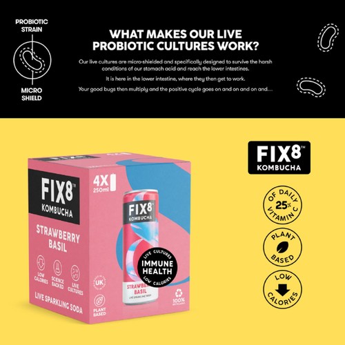 Fix8 Strawberry Basil Kombucha Multipack thumbnail 4