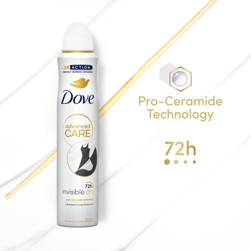 Dove Advanced Antiperspirant Deodorant Invisible Dry Aerosol thumbnail 3