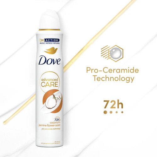 Dove Women Advanced Antiperspirant Deodorant Coconut & Jasmine Aerosol thumbnail 7