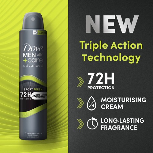 Dove Men+Care Advanced Antiperspirant Deodorant Sport Fresh thumbnail 4