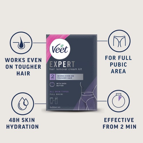 Veet Expert Hair Removal Cream Bikini All Skin Types thumbnail 3