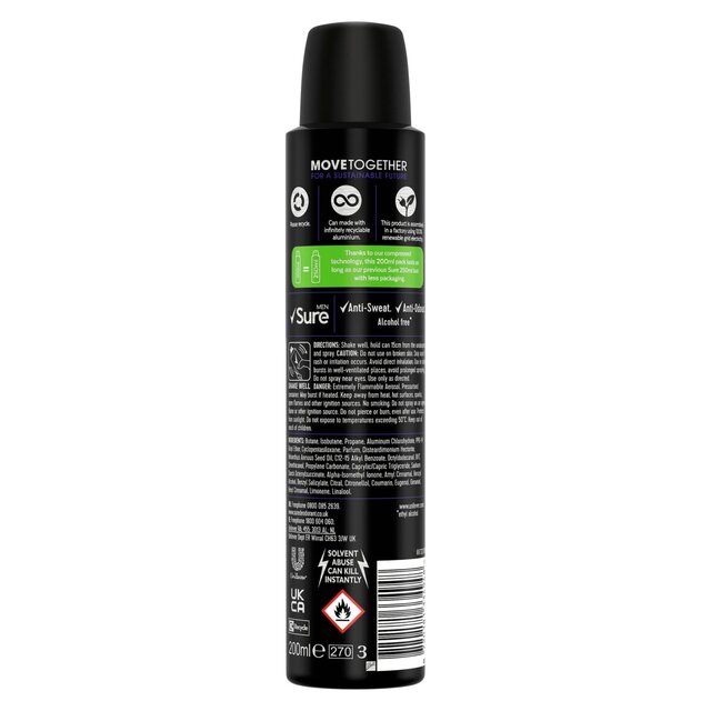 Sure Men Antiperspirant Deodorant Active Dry Aerosol thumbnail 9