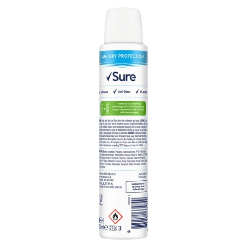 Sure Women Antiperspirant Deodorant Cotton Dry Aerosol thumbnail 7
