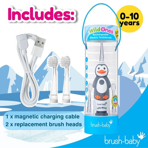 Brush-Baby Kids WildOnes Electric Toothbrush Percy Penguin thumbnail 5