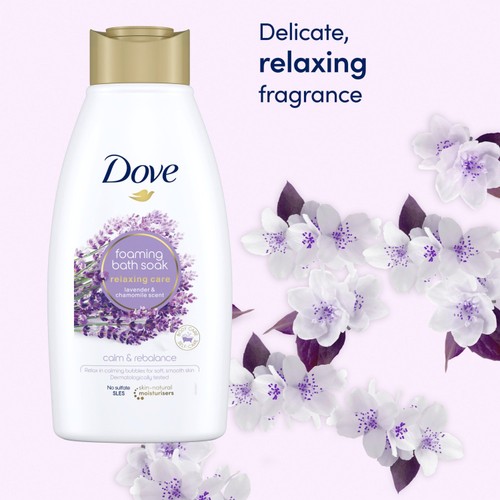 Dove Bubble Bath Soak Relaxing Care Lavender & Chamomile thumbnail 3
