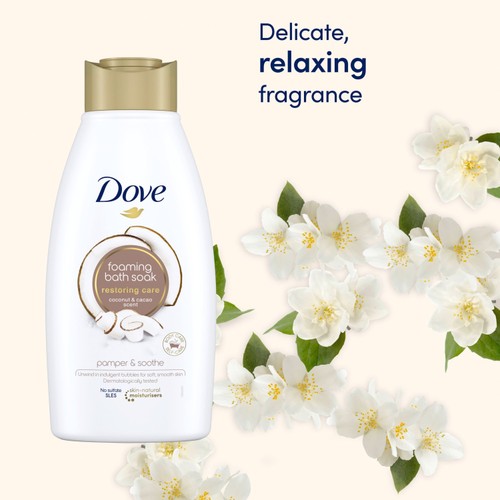 Dove Bubble Bath Soak Restoring Care Coconut & Cacao thumbnail 4