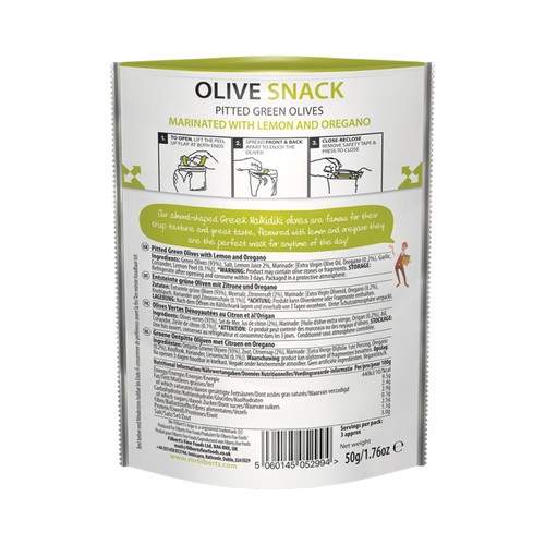 Mr Filberts Olive Snacks Green Olives with Lemon & Oregano thumbnail 3