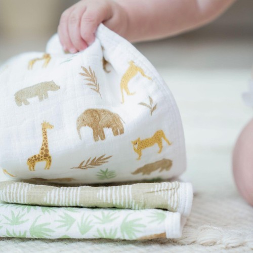 Aden+Anais essentials 3 pack cotton muslin washcloth set tanzania thumbnail 3