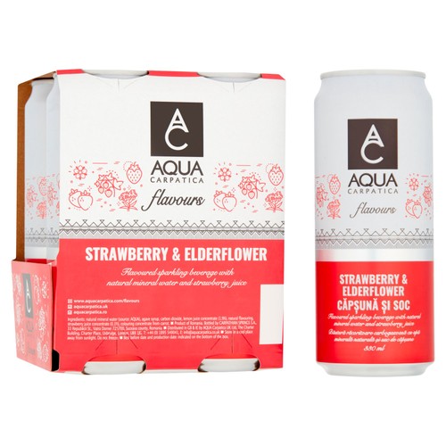 AQUA Carpatica Sparkling Flavours Strawberry & Elderflower