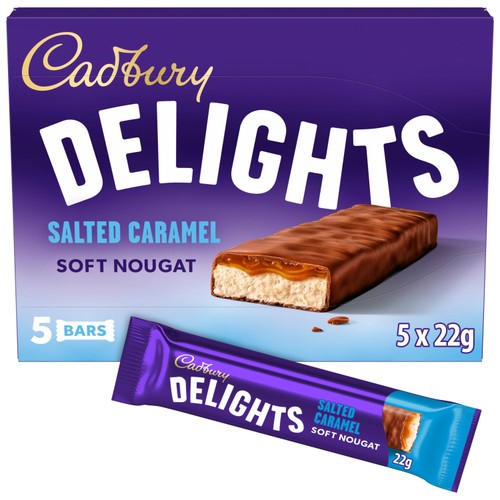 Cadbury Delights Soft Nougat Salted Caramel Chocolate Bars