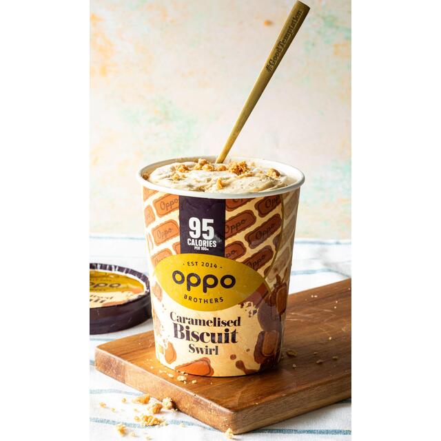 Oppo Caramelised Biscuit Swirl Low Calorie Ice Cream Tub thumbnail 5