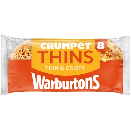 Warburtons 8 Crumpet Thins thumbnail 3