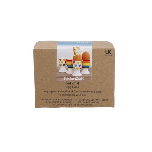 KitchenCraft 4-Piece Novelty Ceramic Egg Cup Set thumbnail 3