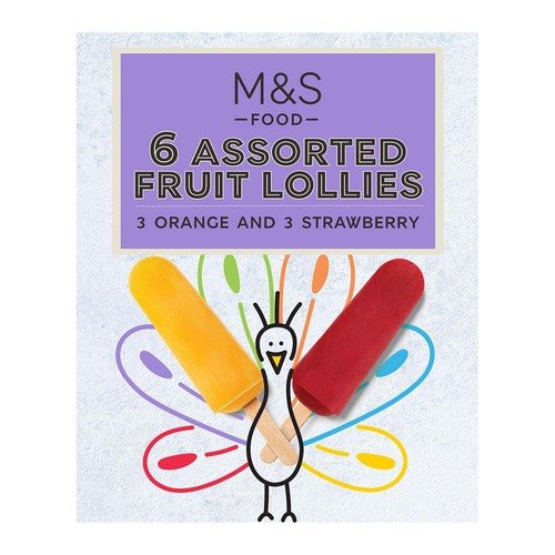 M&S 6 Orange Berry Fruit Pops