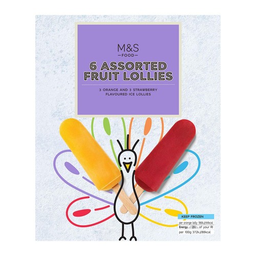 M&S 6 Orange Berry Fruit Pops thumbnail 2