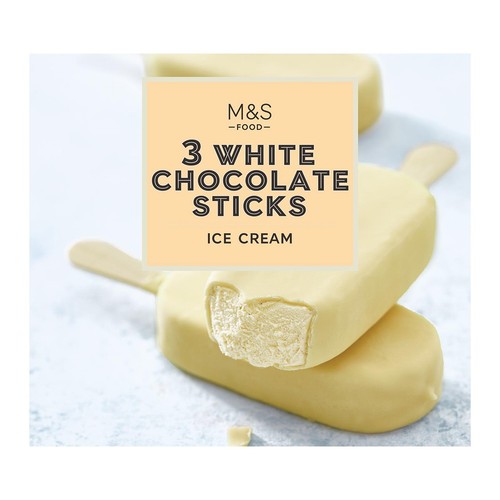 M&S 3 White Chocolate Sticks Ice Cream