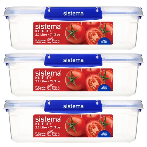 Sistema Klip It Plus 2.2L Containers 3 Pack Airtight Food Storage