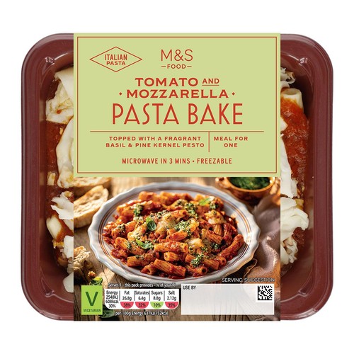 M&S Tomato & Mozzarella Pasta Bake Serves 1 thumbnail 2