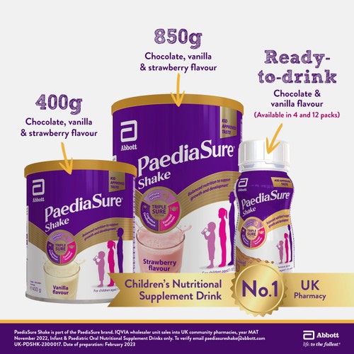 PaediaSure Shake, Strawberry Nutritional Supplement Powder, 1-10 Yrs thumbnail 3