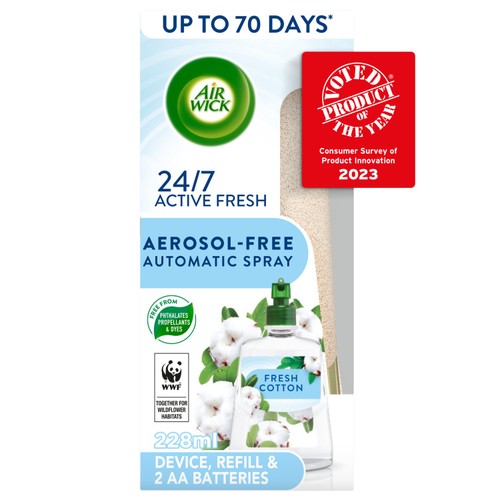 Airwick Aerosol-Free Automatic Air Freshener Kit Fresh Cotton thumbnail 2
