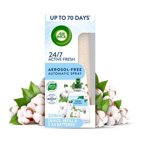 Airwick Aerosol-Free Automatic Air Freshener Kit Fresh Cotton thumbnail 3