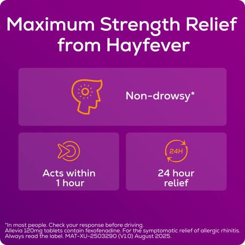 Allevia Hayfever Allergy Relief Tablets Fexofenadine thumbnail 4