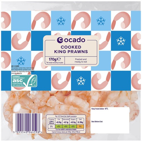 Ocado ASC Frozen Cooked King Prawns thumbnail 2