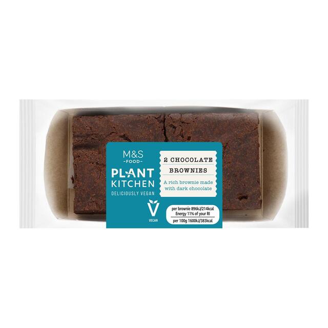 M&S Plant Kitchen 2 Chocolate Brownies thumbnail 3