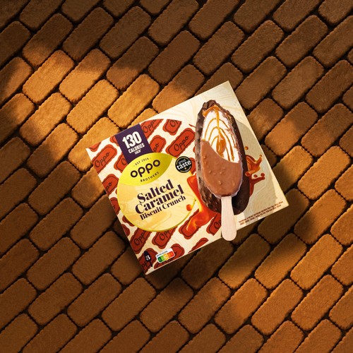 Oppo Salted Caramel Biscuit Crunch Low Calorie Ice Cream Sticks thumbnail 3