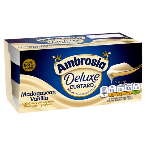 Ambrosia Deluxe Custard Madagascan Vanilla Dessert Snack Pots thumbnail 2