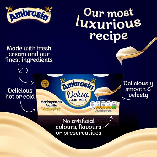 Ambrosia Deluxe Custard Madagascan Vanilla Dessert Snack Pots thumbnail 5