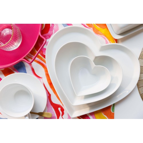 Mikasa Chalk Porcelain Heart Serving Platter, 30cm, Labelled thumbnail 5