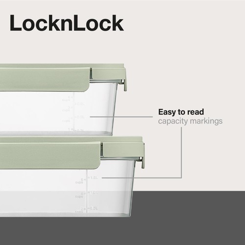 LocknLock NestnLock Sage Green Container Set, 5pc thumbnail 4