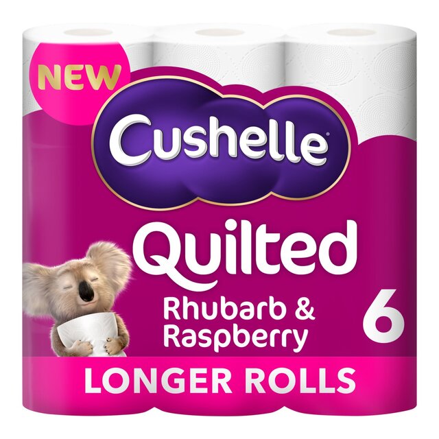 Cushelle Quilted Raspberry & Rhubarb Toilet Rolls, 50% More Sheets