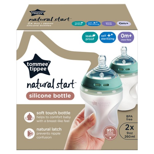Tommee Tippee Natural Start Silicone Bottle 2 x 260ml pack thumbnail 2