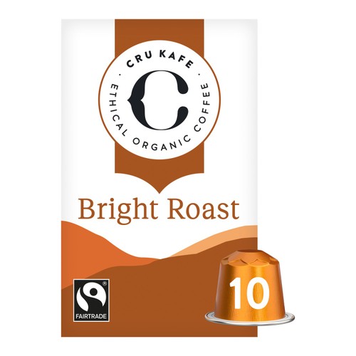 CRU Kafe Organic Fairtrade Bright Roast Pods 10s