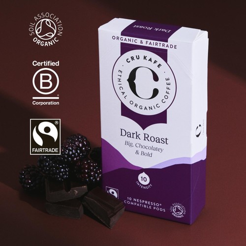 CRU Kafe Organic Fairtrade Dark Roast Pods 10s thumbnail 2