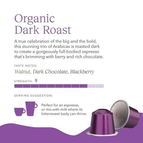 CRU Kafe Organic Fairtrade Dark Roast Pods 10s thumbnail 4