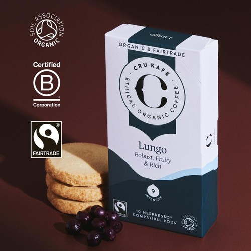 CRU Kafe Organic Fairtrade Lungo Pods 10s thumbnail 3