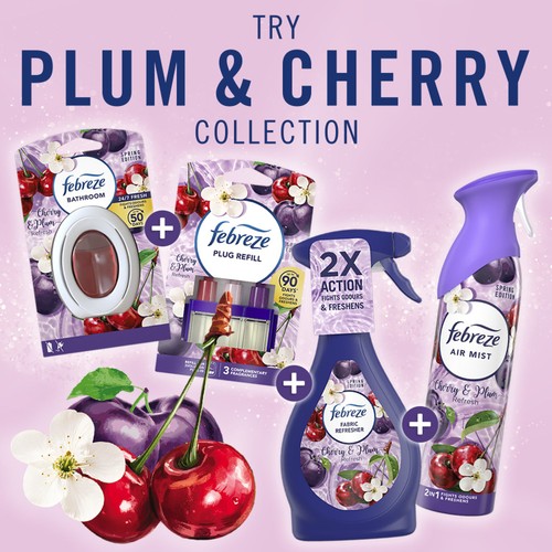 Febreze Bathroom Gel Air Freshener Plum & Cherry Refresh thumbnail 7