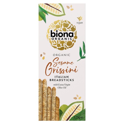 Biona Organic Sesame Grissini Breadsticks with Extra Virgin Olive Oil