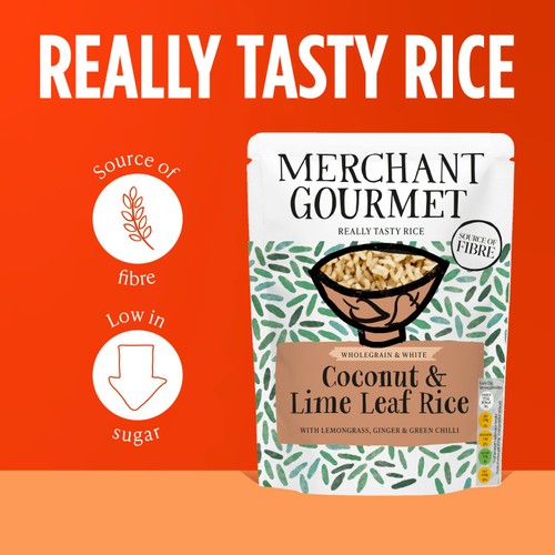 Merchant Gourmet Coconut & Lime Wholegrain & White Microwave Rice  thumbnail 3